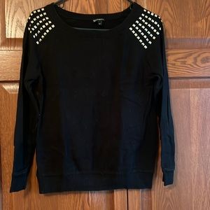 Express sweater with gold shoulder detail. Size small.